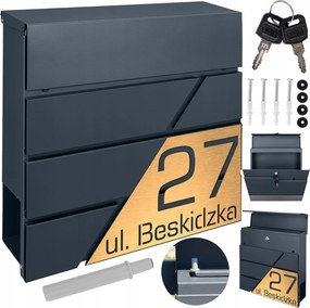 Antracit Postaláda Arany Gravírozott Laminált Címmel