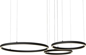 Fekete függőlámpa LED-del, 3 fokozatban szabályozható, 3-lámpás - Anello