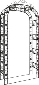 vidaXL fekete acél kerti boltív 116 x 45 x 240 cm