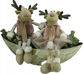 Gyönyörű rénszarvas rózsaszín karácsonyi dekoráció H46 DEcodomi