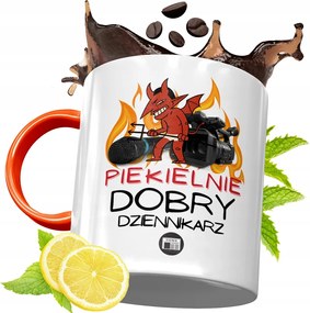 Narancssárga Bögre Újságírónak Ajándék fényképes nyomtatással