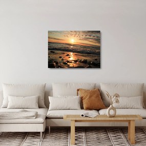 Kép - Naplemente az óceán mellett (üvegen) (70x50 cm)