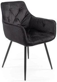 Kárpitozott szék Santos Velvet Fekete