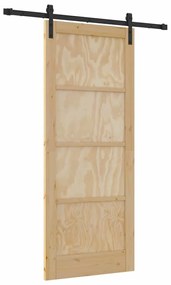 Csúszóajtó Természetes és fekete 83 x 202 cm