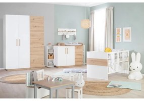 Fehér-natúr színű babaágy 70x140 cm Lion – Roba