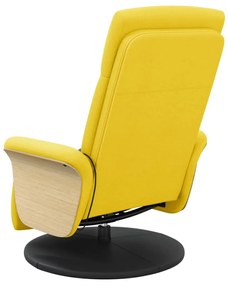 Citromsárga szövet dönthető masszázsfotel lábtartóval