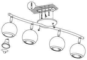 EGLO 31004 - BIMEDA LED-es spotlámpa 4xGU10/3W LED