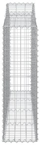 8 db íves horganyzott vas gabion kosár 200x30x100/120 cm
