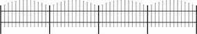 vidaXL fekete acélkerítés lándzsás tetejű 714,5 x 100 cm