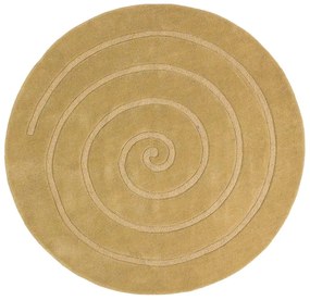 Spiral bézs gyapjú szőnyeg, ⌀ 140 cm - Think Rugs