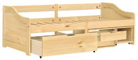 IRUN tömör fenyőfa kanapéágy 3 fiókkal 90 x 200 cm