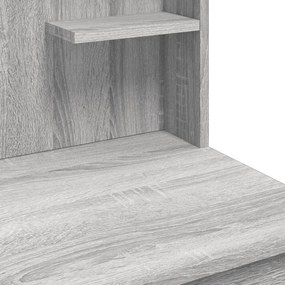 szürke sonoma színű fésülködőasztal LED-del 96x40x142 cm