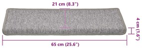 30 db világosszürke lépcsőszőnyeg, téglalap alakú széllel, 65 x 21 x 4 cm