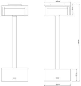 Globo 21026S - LED Dimmelhető asztali lámpa SHIRA LED/2,5W/3,7V 2700/4000/6500K fekete