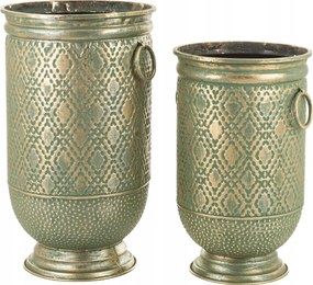 Fém vázavédő antikolt arany retro szett 2 db-os