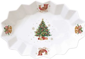 Karácsonyi porcelán ovális kínáló tál 25x17 cm díszdobozban Christmas Tale