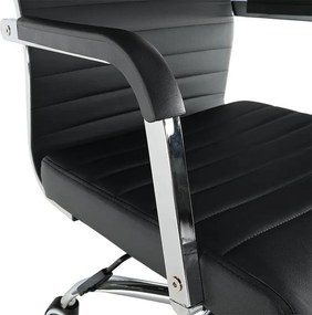 Irodai szék, textilbőr/fém, fekete/króm, FARAN