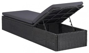 sötétszürke polyrattan napozóágy