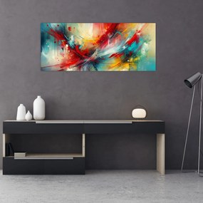 Kép – Absztrakció pirossal (120x50 cm)