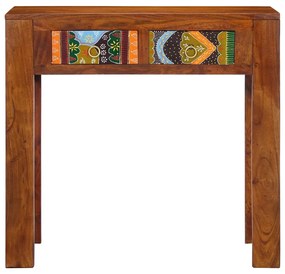 konzolasztal 80x35x75 cm tömör fa akácfa