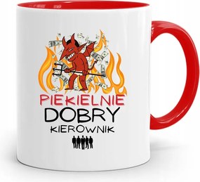 Piros Bögre Pokolian Jó Vezetőnek, fényképes nyomattal