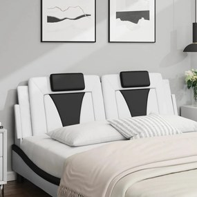 fehér és fekete műbőr fejtámla párna 160 cm