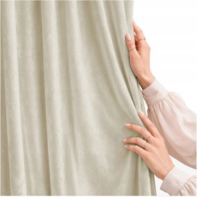 Kész függöny velvet velúr béka szalag 140x230 függöny bézs