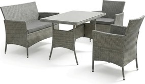Kerti bútor garnitúra 100x60x69 cm, polyrattan, szürke, GREY