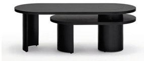 Fekete dohányzóasztal kőrisfa dekorral 120x50 cm Nori - Teulat
