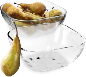 Saláta tálaló Üvegtál 20cm Salátához 2db