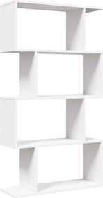 vidaXL 4-szintes fehér szobaelválasztó könyvespolc 70 x 24 x 129 cm rétegelt fa