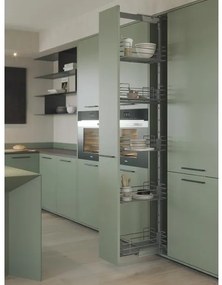 Konyhai fémrács, kamravasalat, 300mm, antracit, teljes kihúzású, csillapított záródás, 1215-1515mm,4 kosár SIGE, Green Line 260