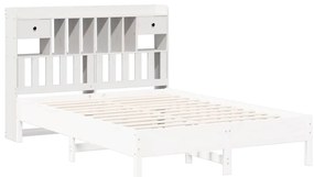 fehér tömör fenyőfa fejtámla tárolóval 160 cm