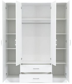 Miami gardróbszekrény 160x205 cm fehér-fehér