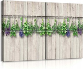 Vászonkép 120x80 Levendula fű Provence rusztikus fa természetesség frissesség