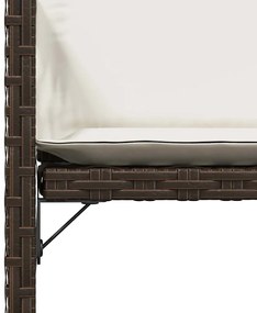 4 db barna polyrattan kerti szék párnával