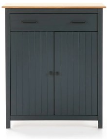 Sötétkék borovi fenyő magas komód 90x110 cm Miranda – Marckeric