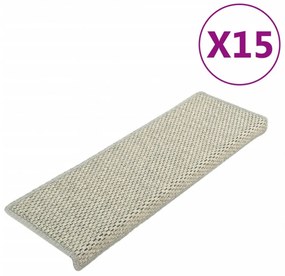 15 db szizál hatású zöld öntapadó lépcsőszőnyeg 65x21x4 cm
