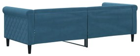 kék bársony kanapéágy 80 x 200 cm