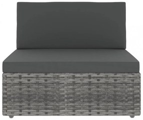 vidaXL 2 személyes szürke elemes polyrattan kanapé