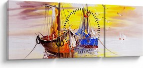 Kép - A csónak festménye (órával) (90x30 cm)