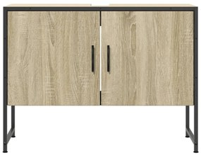 sonoma tölgy szerelt fa fürdőszobai mosdószekrény 80x33x60 cm