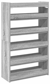 szürke sonoma színű szerelt fa cipőtartó 60x25x100 cm