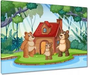 Vászonkép 80x60 Vidám mackócsalád