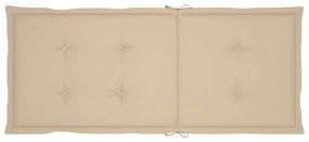 4 db bézs szövet kerti magas háttámlájú székpárna 120x50x3 cm