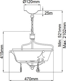 Elstead Lighting WINDSOR WINDSOR-SF-GOLD Csillár 3x60W/E14