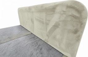 Kárpitozott boxspring ágy FORENA 160x200 cm krémszínű Matrac: Bonell rugós matrac