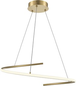 MAYTONI MOD242PL-L33BSK CURVE Modern Led Függesztett Lámpa Fehér, Sárgaréz LED IP20