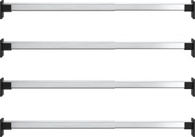 vidaXL 4 db ezüst teleszkópos gardróbsín 58-100 cm
