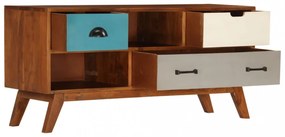 3 fiókos tömör akácfa TV-szekrény 110 x 35 x 50 cm